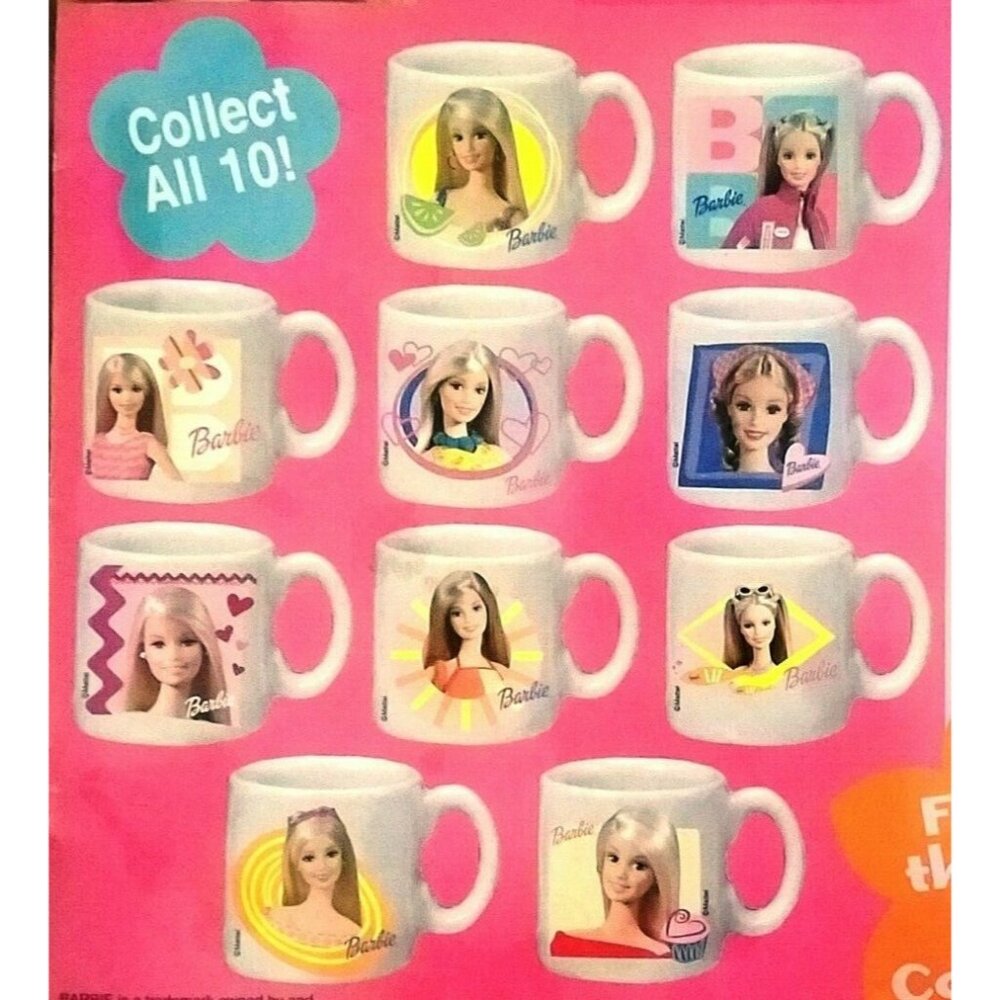 Barbie Mattel Miniature Mugs Full Set 10 Fun In Sun Tomy Gacha Vending Capsules